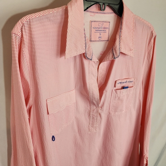 Vineyard Vines Pink Striped Shirt Dress - Picture 5 of 9